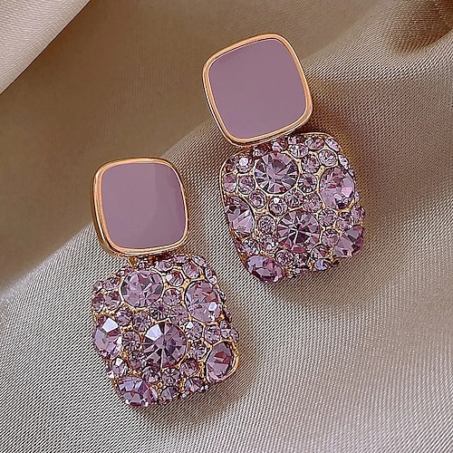 

1 Pair Stud Earrings Earrings For Women's Gift Prom Date Imitation Diamond Alloy Geometrical Ear Jewelry
