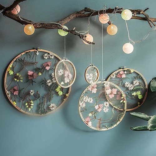 

Embroidered Hanging Ornament Wall Hanging Home Décor Decoration for Adults Kids Gift Multiple Size