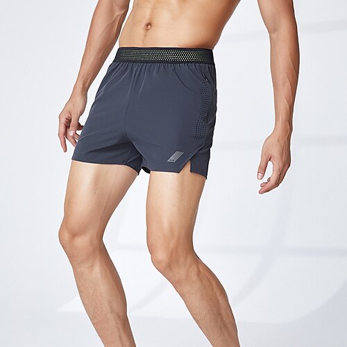 

Men's Running Shorts Athletic Shorts Split Elastic Waistband Shorts Athletic Athleisure Spandex Breathable Quick Dry Soft Fitness Gym Workout Running Sportswear Activewear Solid Colored Black Yellow
