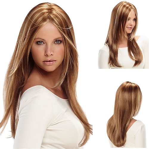 

Synthetic Wig Straight Middle Part Wig Long A1 Synthetic Hair Women's Soft Classic Easy to Carry Blonde Brown Mixed Color