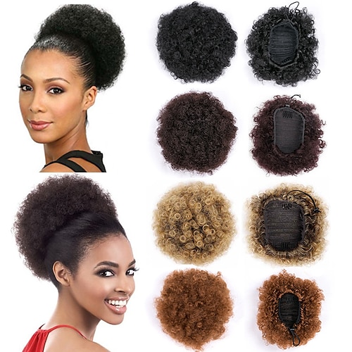 

chignons Hair Bun Drawstring Synthetic Hair Hair Piece Hair Extension Jerry Curl Afro Curly Party / Evening Daily Wear Vacation 2# 4# 30#
