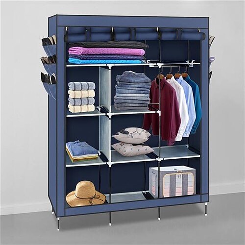 

69 High-leg Non-woven Fabric Assembled Cloth Wardrobe Dark Blue