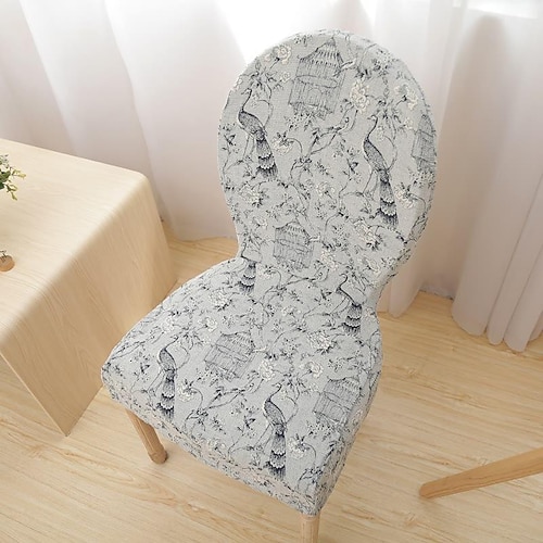 

Stretch Dinning Chair Cover Slipcover Round Back Farmhouse Protector Cover for Dining Room Banquet Home Decor Machine Washable