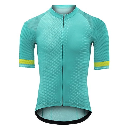 

21Grams Men's Cycling Jersey Short Sleeve Bike Top with 3 Rear Pockets Mountain Bike MTB Road Bike Cycling Breathable Quick Dry Moisture Wicking Reflective Strips Green Polyester Spandex Sports
