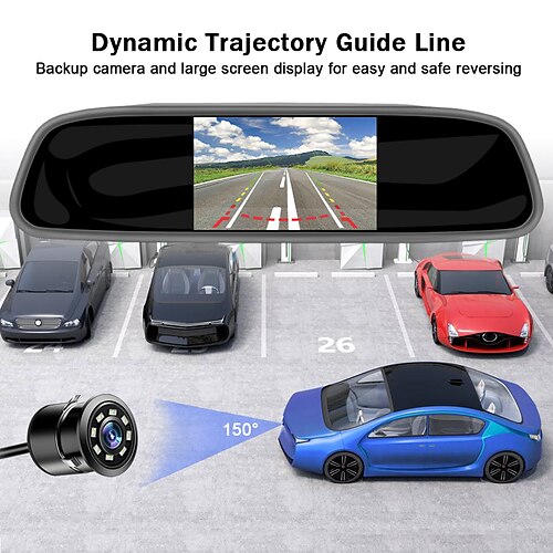 

Car Backup Camera and Monitor Kit 4.3"" Car Vehicle Rearview Mirror Monitor for DVD/VCR/Car Reverse Camera Waterproof Car Rear View Camera