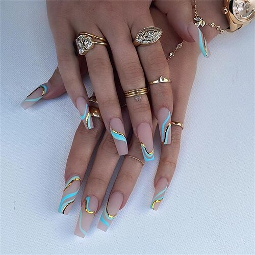 

24pcs European and American Long Fake Nails Ballet Nail Nail Nail Stickers