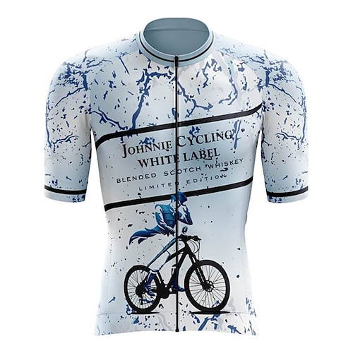 

21Grams Men's Cycling Jersey Short Sleeve Bike Top with 3 Rear Pockets Mountain Bike MTB Road Bike Cycling Breathable Quick Dry Moisture Wicking Reflective Strips White Graphic Polyester Spandex