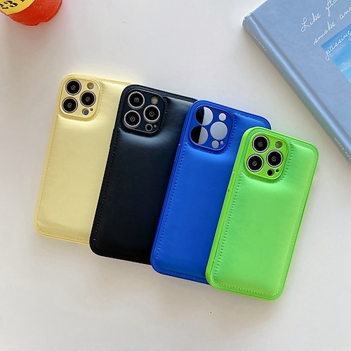 

Phone Case For Apple Back Cover iPhone 13 Pro Max 12 Mini 11 X XR XS Max 8 7 Bumper Frame Soft Edges Non-Yellowing Solid Colored TPU PU Leather