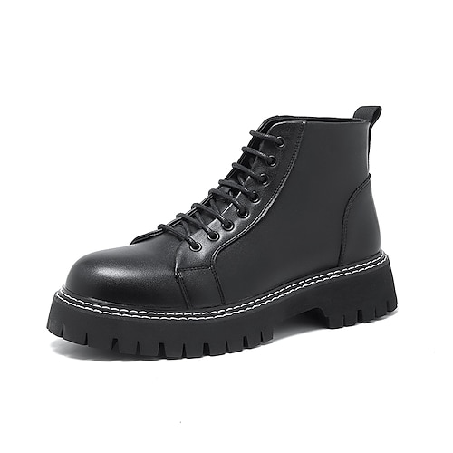 

Men's Boots Business Casual Classic Daily Faux Leather Mid-Calf Boots Black Fall