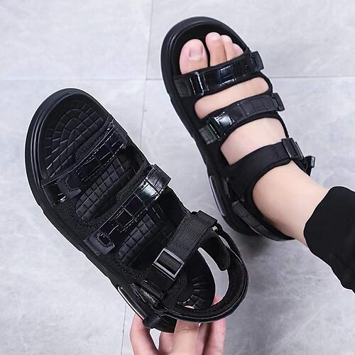 

Men's Sandals Vintage Outdoor Walking Shoes Synthetics Black Brown Summer