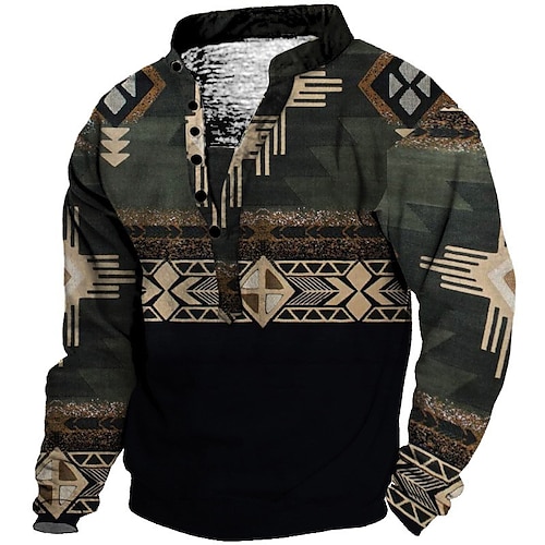 

Men's Unisex Sweatshirt Pullover Black Standing Collar Bohemian Style Graphic Prints Print Casual Daily Sports 3D Print Streetwear Designer Casual Spring & Summer Clothing Apparel Hoodies Sweatshirts