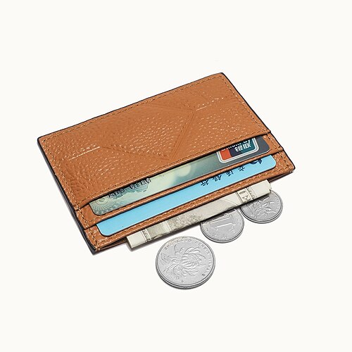 

Credit Card Holder Wallet Genuine Leather Name Card Holder Pocket with Magnetic Shut Single Compartment for Women Men