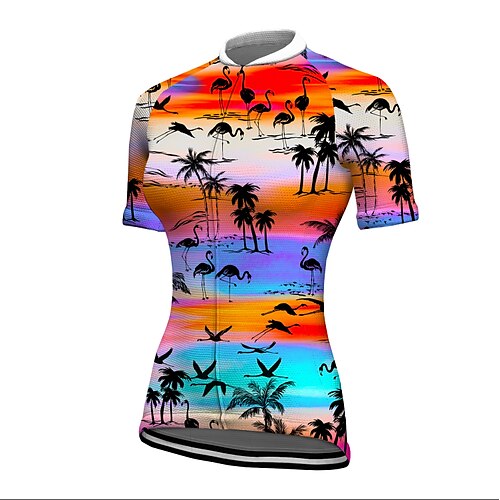 

21Grams Women's Cycling Jersey Short Sleeve Bike Jacket Tracksuit Jersey with 3 Rear Pockets Mountain Bike MTB Road Bike Cycling Cycling Breathable Quick Dry Reflective Strips White Graphic Animal