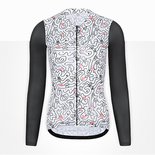 

21Grams Women's Cycling Jersey Long Sleeve Bike Top with 3 Rear Pockets Mountain Bike MTB Road Bike Cycling Breathable Quick Dry Moisture Wicking Black Graphic Patterned Spandex Polyester Sports