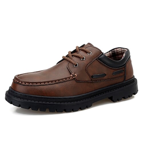 

Homens Oxfords Sapatos formais Sapatos de vestir Sapatas da manta do estilo britânico Casual Formais Diário Escritório e Carreira Couro Castanho Escuro Preto Outono Primavera