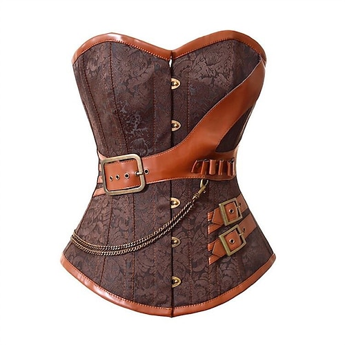 

Corsetto Per donna Corsetti Trachtenmieder Halloween Serata e festa Serata Costume dell'Oktoberfest Nero Marrone Sensuale Paese bavarese Zip Gancetti Schiena scoperta Fasciante in vita Sostegno e