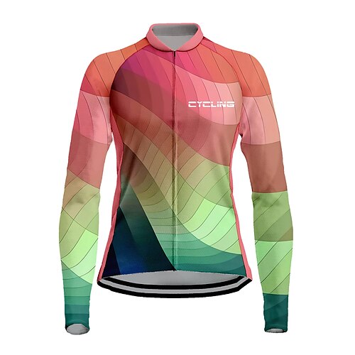 

21Grams Women's Cycling Jersey Long Sleeve Bike Top with 3 Rear Pockets Mountain Bike MTB Road Bike Cycling Breathable Quick Dry Moisture Wicking Red Spandex Polyester Sports Clothing Apparel