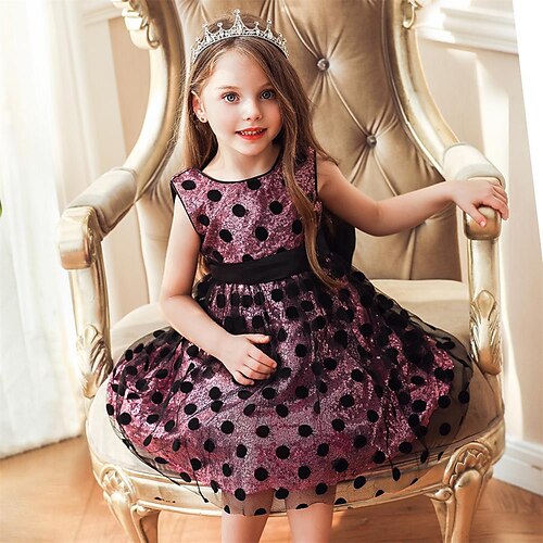 

Kids Little Girls' Dress Solid Colored A Line Dress Party Special Occasion Sequins Bow Green Blue Pink Knee-length Sleeveless Princess Cute Dresses Spring Summer Slim 1-5 Years