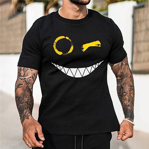 

Men's Unisex T shirt Tee Crew Neck Black Print Expression Outdoor Street Short Sleeve Print Clothing Apparel Sports Designer Casual Big and Tall / Summer / Summer