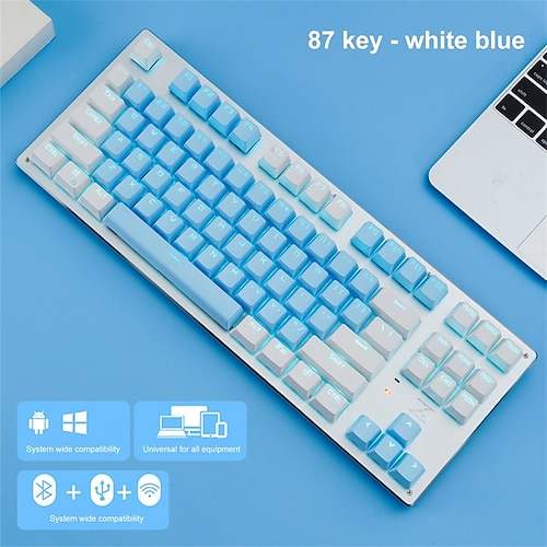 

Triple Mode Bluetooth / 2.4G / USB Mechanical Keyboard Computer Keyboard Portable Lightweight Ergonomic Multicolor Backlit Keyboard with Built-in Li-Battery Powered USB Powered 87 Keys