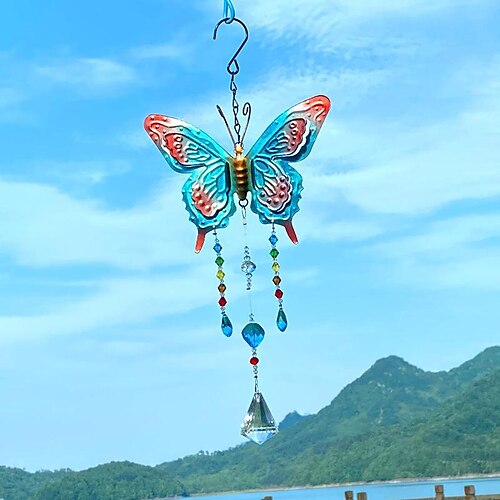 

Animal Cartoon Crystal Pendant Metal Butterfly Wind Chime Pendant