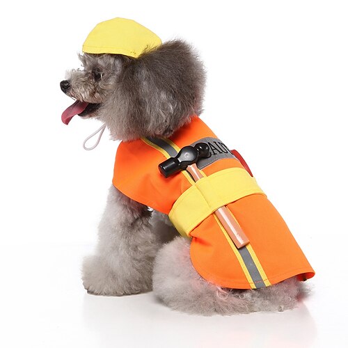 

Dog Cat Costume Color Block Cosplay Funny Party Festival Dog Clothes Puppy Clothes Dog Outfits Breathable Orange Costume for Girl and Boy Dog Polyster S M L XL