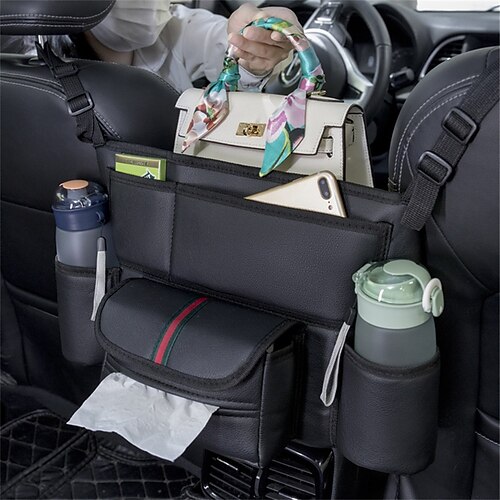 

Purse Holder for Car, Car Seat Organizers and Storage, Car Net Pocket Handbag Holder, Backseat Organizer for Kids,Large Capacity Car Net Bag Barrier of Back Seat