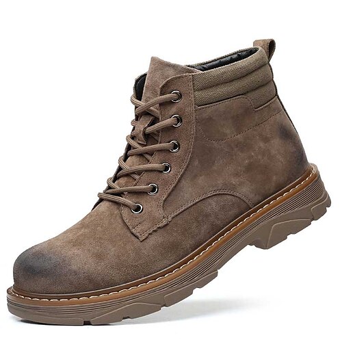 

Winter Martin Boots Men's High-Top British Leather Scrub All-Match Tooling Boots Winter Cotton Shoes Men's Leather Boots