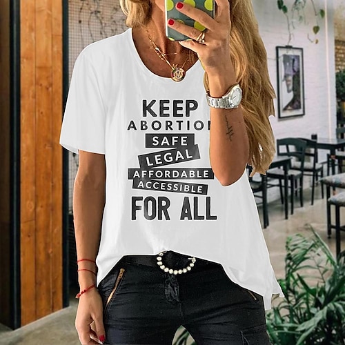 

Women's T shirt Tee Graphic Patterned Casual Weekend Painting T shirt Tee Short Sleeve Print Round Neck Basic Essential White Gray Light Green S