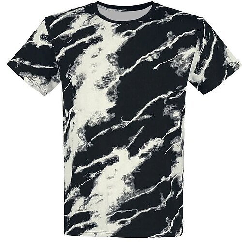 

Men's T shirt Tee 3D Print Graphic Patterned Tie Dye Crew Neck Daily Sports Print Short Sleeve Tops Basic Casual Classic Big and Tall Black / Summer