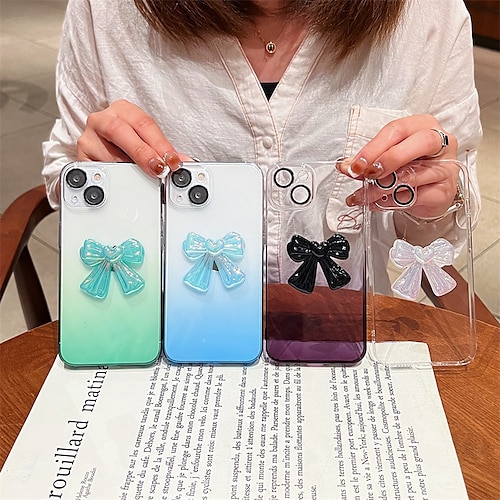 

Phone Case For Apple Back Cover Classic Series iPhone 13 iPhone 12 iPhone 13 12 Pro Max Portable Soft Edges Non-Yellowing Color Gradient Butterfly Transparent PC