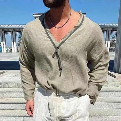 

Men's Casual Shirt Top Solid Color Half Sleeve Daily Streetwear Vacation Beach Holiday Summer Shirt Comfortable Soft Light
