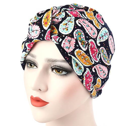 

5 Style Small Square Print Women Muslim Headwear Hats For Ladies Hair Wrap Beanie Hat Turban Cap Hair Loss Scarves Cap