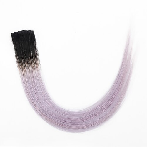 

Clip In Hair Extensions Remy Human Hair 1 PCS Pack Straight Black Purple Hair Extensions / Daily Wear