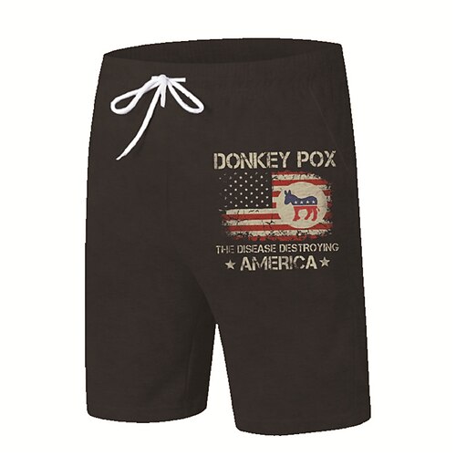

Men's Designer Streetwear Shorts Beach Shorts Drawstring Elastic Waist Print Short Pants Casual Daily Micro-elastic Graphic Patterned National Flag Breathable Soft Mid Waist Black S M L XL XXL