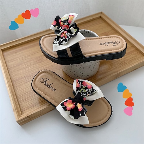 

Girls' Slippers Flip-Flops Casual Daily PVC Waterproof Fast Dry Water Resistant Slippers Little Kids(4-7ys) Casual Daily Indoor Outdoor Play Green Black Orange Spring Summer