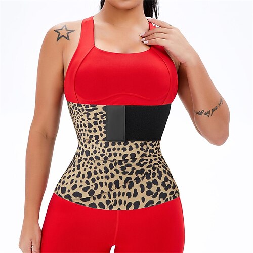 

Corset Women's Waist Trainer Comfortable Sport Underbust Corset Tummy Control Print Spot Hook and Loop Spandex Running Gym Fall Winter Fuchsia Khaki
