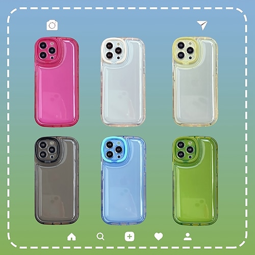 

Phone Case For Apple Back Cover iPhone 13 Pro Max 12 11 Bumper Frame Kickstand Shockproof Solid Colored TPU