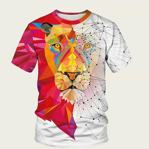 

Kids Boys T shirt Animal Outdoor 3D Print Short Sleeve Crewneck Active 3-12 Years Spring Red