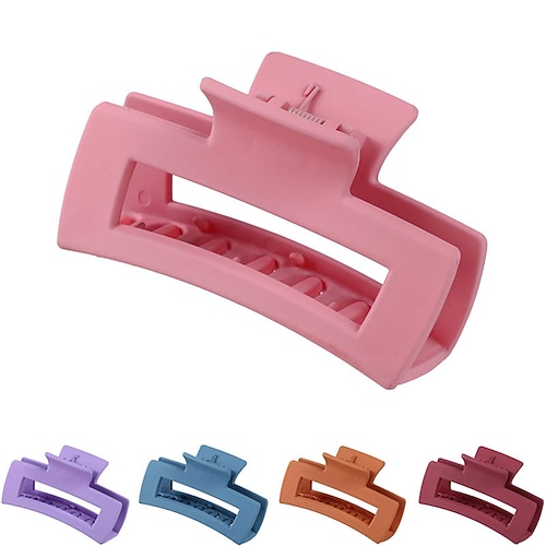 

8 Cm Medium Square Shark Clip Morandi Frosted Square Clip Girl Candy Color Plate Hair Clip
