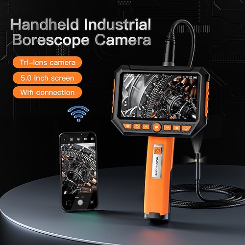 

Industrial Endoscope Camera Digital Borescope With 2MP 5 Inch Inspection Camera 3.0m(10Ft) 1.0m(3Ft) 2 mp Waterproof Recording Image and Video Function Portable LED Light Handheld Pipeline Car Repair