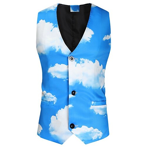 

Men's Vest Waterproof Outdoor Single Breasted Graphic Landscape 3D Printed Graphic V Neck Streetwear Jacket Outerwear Sleeveless Pocket Fall