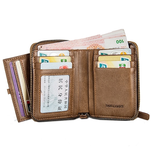 

Men's Wallet Retro Men's Horizontal Zipper Bag Card Bag Young Men's Wallet Coin Purse Wallet