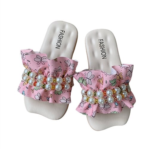 

Girls' Slippers Flip-Flops Casual Daily PVC Waterproof Fast Dry Water Resistant Slippers Little Kids(4-7ys) Casual Daily Indoor Outdoor Play Almond Blue Rosy Pink Spring Summer