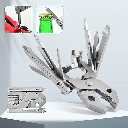 

Stainless Steel Folding Multi-purpose Pliers 25 In 1 Portable Pliers Screwdriver Outdoor Multi-function Tool