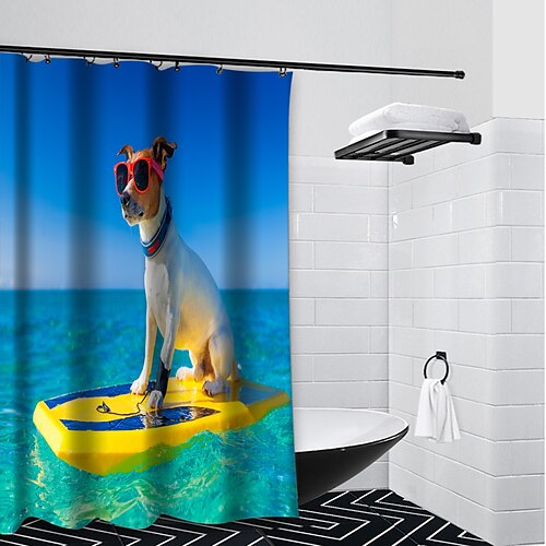 

The Dog By The Sea Bathroom Shower Curtain Casual Polyester New Design