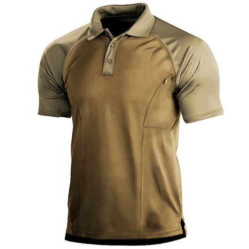 

Men's Collar Polo Shirt Golf Shirt Solid Color Turndown Khaki 3D Print Outdoor Street Short Sleeves Button-Down Print Clothing Apparel Fashion Designer Casual Breathable / Summer / Spring / Summer