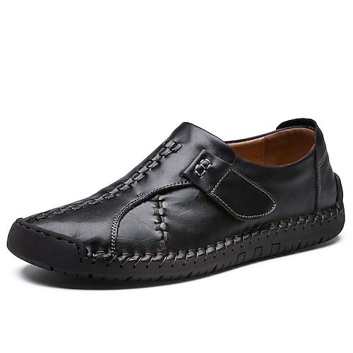 

Hombre Zapatos de taco bajo y Slip-On Tallas Grandes Costura a mano Clásico Casual Diario Oficina y carrera PU Marrón Claro Negro Marrón Verano Primavera