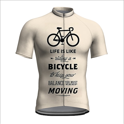 

21Grams Men's Cycling Jersey Short Sleeve Bike Jacket Tracksuit Jersey with 3 Rear Pockets Mountain Bike MTB Road Bike Cycling Cycling Breathable Quick Dry Reflective Strips White Graphic Animal