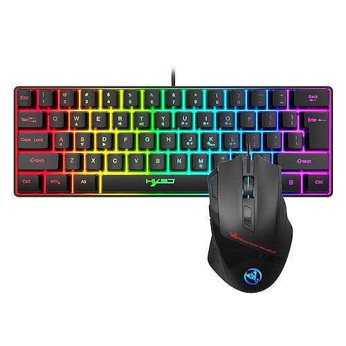 

V700 USB Wired Mouse Keyboard Combo Gaming / Mini / Backlit Membrane Keyboard Mini Size / Luminous Gaming Mouse 7200 dpi